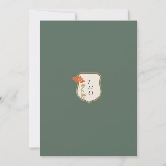  Art Nouveau Bruiloft Bewaar de Datumkaart Save The Date (Achterkant)