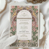 Art Nouveau bruiloft botanisch Kaart
