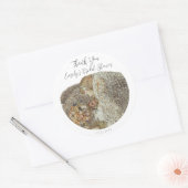 Art Nouveau Bruiloft Bridal Shower Bedankje Ronde Sticker (Envelop)