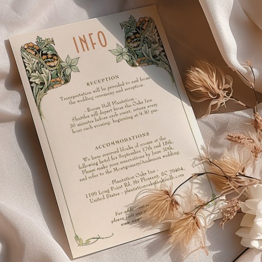  Art Nouveau bruiloft Details Kaart