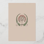 Art Nouveau Bruiloft Gouden Accenten Botanisch Folie Uitnodiging (Achterkant)