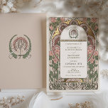 Art Nouveau Bruiloft Gouden Accenten Botanisch Folie Uitnodiging<br><div class="desc">Omarm de tijdloze elegantie van het Art Nouveau-tijdperk met deze prachtig vormgegeven huwelijksuitnodiging. De voorkant van de uitnodiging is voorzien van een harmonieuze mix van blush roze en salie groene bloemstukken, omgeven door een monogram dat de initialen van het paar elegant combineert in een goudkleurig tintje. Aan de andere kant...</div>