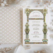 Art Nouveau bruiloft Gouden Pastel Boog Kaart