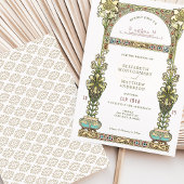 Art Nouveau bruiloft Gouden Pastel Boog Kaart