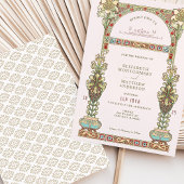 Art Nouveau bruiloft Gouden Pastel Boog Kaart