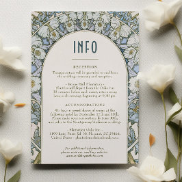Art Nouveau Bruiloft Informatie Invoegen  Kaart