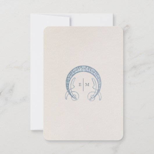 Art Nouveau Bruiloft Informatie Invoegen  Kaart (Achterkant)