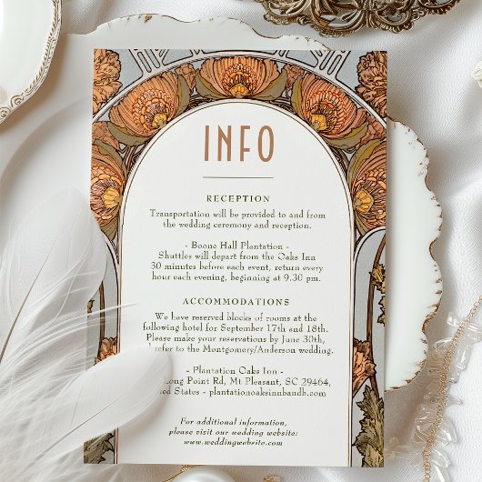  Art Nouveau bruiloft informatie Kaart