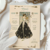  Art Nouveau Bruiloft Menu & Drinken Kaart