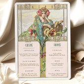 Art Nouveau Bruiloft Menu & Drinken Kaart