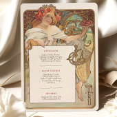 Art Nouveau Bruiloft Menu Kaart