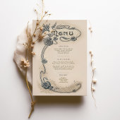 Art Nouveau Bruiloft Menu Kaart Elegantie