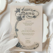 Art Nouveau Bruiloft Menu Kaart Elegantie