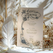 Art Nouveau Bruiloft Menu Kaart Elegantie