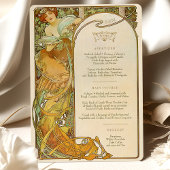 Art Nouveau Bruiloft Menu Kaart Mucha Elegantie