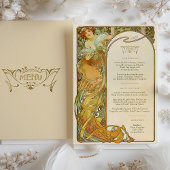 Art Nouveau Bruiloft Menu Kaart Mucha Elegantie
