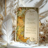 Art Nouveau Bruiloft Menu Kaart Mucha Elegantie