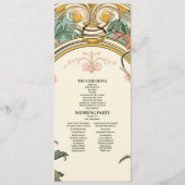 Art Nouveau bruiloft met vintage bloemen Programmakaart (Voorkant)