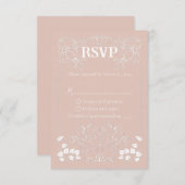 Art Nouveau Bruiloft RSVP kaart (Voorkant / Achterkant)