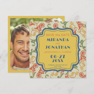 Art Nouveau Bruiloft Save the Date Kaart