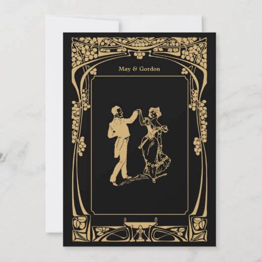 Art Nouveau bruiloft uitnodiging 2 (Voorkant)