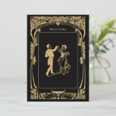  Art Nouveau bruiloft uitnodiging 2 (Staand voorkant)