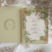  Art Nouveau bruiloft uitnodiging Gouden folie