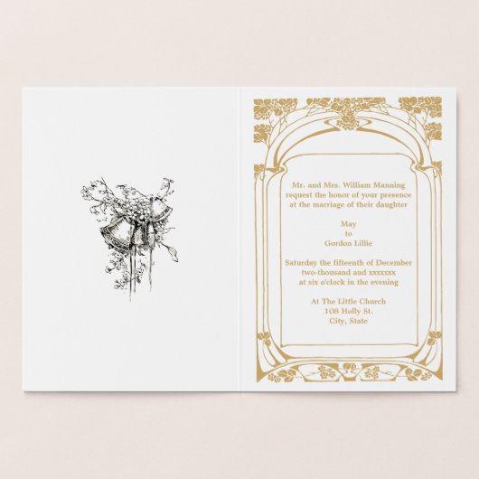  Art Nouveau bruiloft uitnodiging Sjabloon (Binnen)