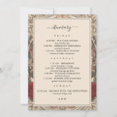 Art Nouveau bruiloft welkomstbrief & reisschema Ka Kaart (Achterkant)