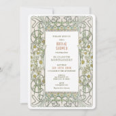 Art Nouveau bruiloftsshower uitnodiging met Vintag (Voorkant)