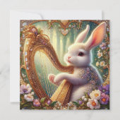 Art Nouveau Bunny Muziek Pasen Feestdagenkaart