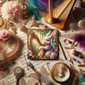 Art Nouveau Bunny Muziek Pasen Feestdagenkaart