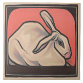 Art Nouveau Bunny Rabbit Animal Theme Tegeltje (Voorkant)