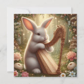  Art Nouveau Bunny Woodland Pasen Feestdagenkaart (Voorkant)