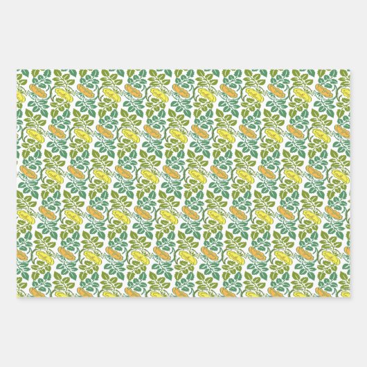 Art Nouveau Buttercup bloembehangendodemker Inpakpapier Vel (Voorkant 3)