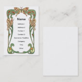 Art Nouveau Butterflies Lijst Visitekaartje (Voorkant / Achterkant)