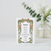 Art Nouveau Butterflies Lijst Visitekaartje (Staand voorkant)