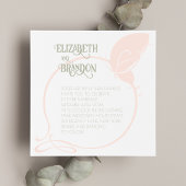 Art Nouveau  Butterfly Blush Pink Wedding Kaart