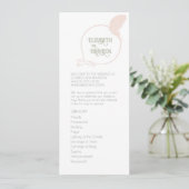 Art Nouveau  Butterfly Blush Pink Wedding Programmakaart (Staand voorkant)