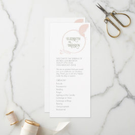 Art Nouveau  Butterfly Blush Pink Wedding Programmakaart