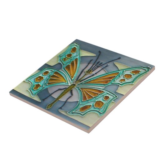 Art Nouveau Butterfly Design Feature Tile 2 Groott Tegeltje (Zijkant)
