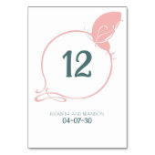 Art Nouveau  Butterfly Dusty Pink Wedding Kaart (Achterkant)