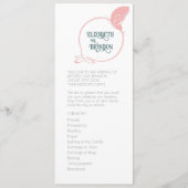 Art Nouveau  Butterfly Dusty Pink Wedding Programmakaart (Voorkant)