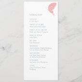 Art Nouveau  Butterfly Dusty Pink Wedding Programmakaart (Achterkant)