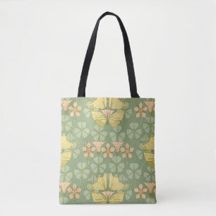 Art Nouveau Butterfly en Flower Tote Bag