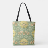 Art Nouveau Butterfly en Flower Tote Bag (Achterkant)