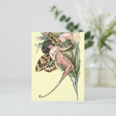  Art Nouveau Butterfly Fairy Briefkaart (Staand voorkant)