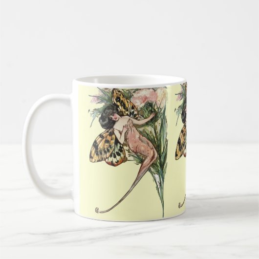  Art Nouveau Butterfly Fairy Koffiemok (Links)