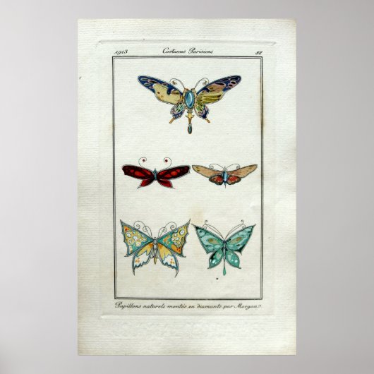  Art Nouveau Butterfly-juwelen door Morgan Poster (Voorkant)