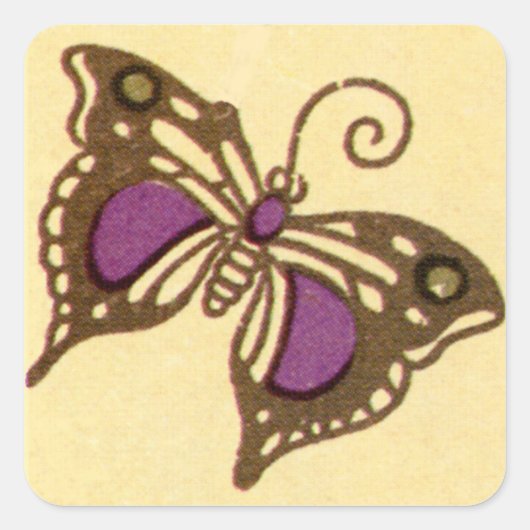 Art Nouveau Butterfly - Sticker (Voorkant)